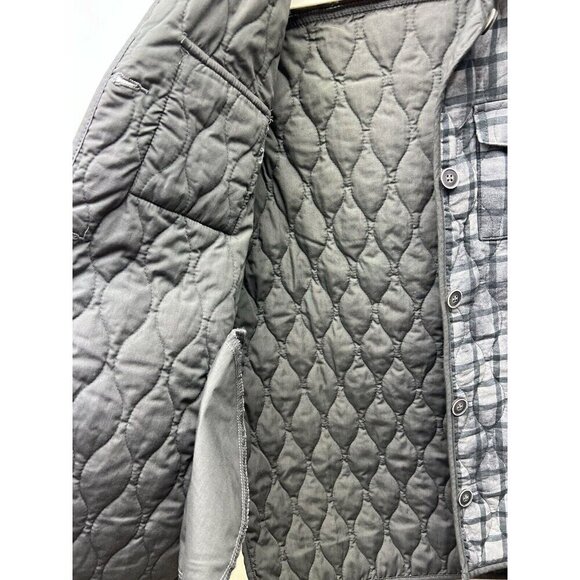 Time And Tru Quilted Gray Plaid Jacket Women’s Sz S 4-6 Button Up Comfortable - Picture 4 of 7